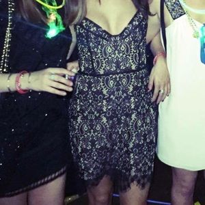 Black Lace Corset Dress